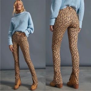 WeWoreWhat Stiletto Slit Hem Jeans Cheetah Print size 26
